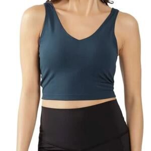 90 DEGREE BY REFLEX Cropped Tank Top with Support-XL-TUSCON TEAL NWT